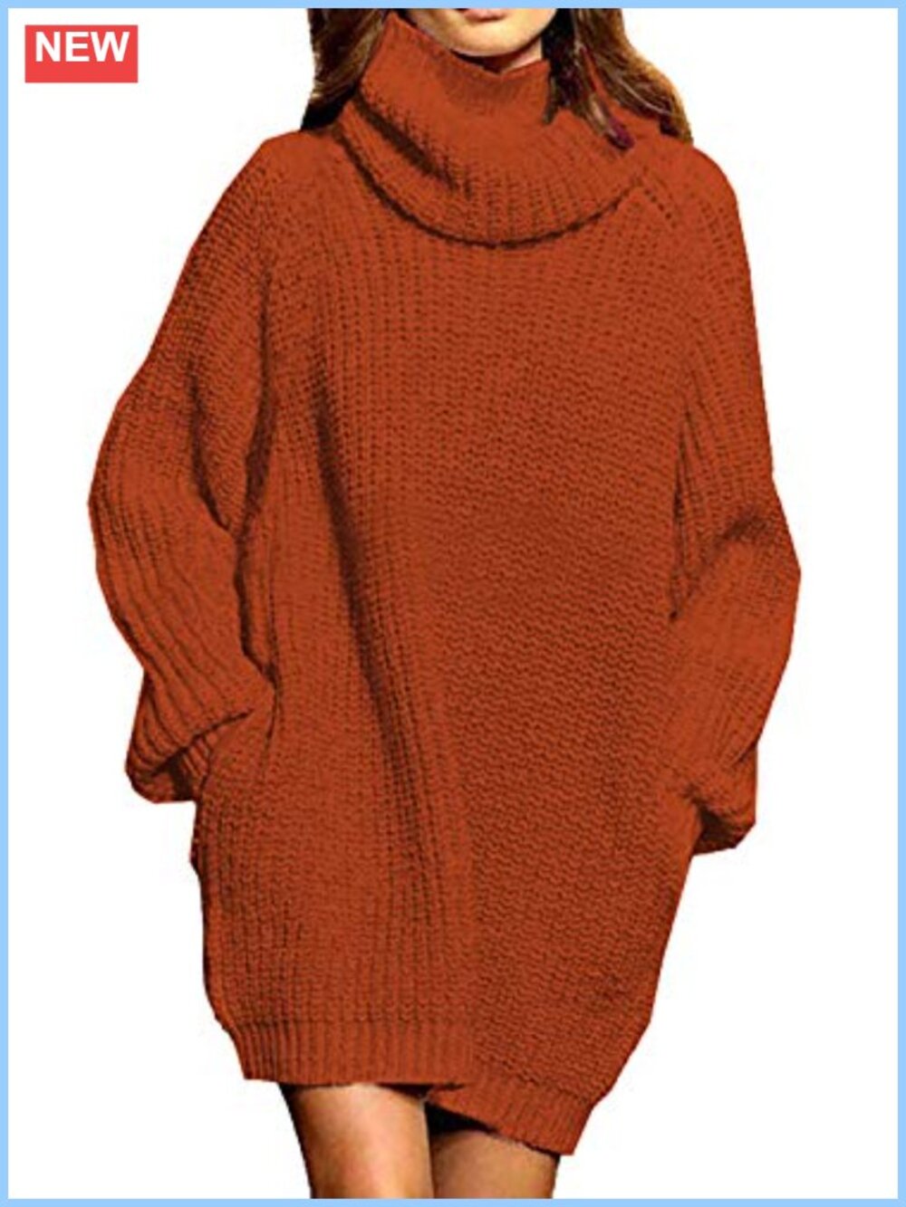 Loose Turtleneck Oversize Long Pullover Sweater Dress